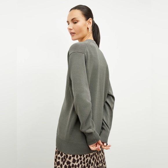 MM Lafleur The Cookie Cardigan Sleek Cotton in Fossil - Picture 3 of 13